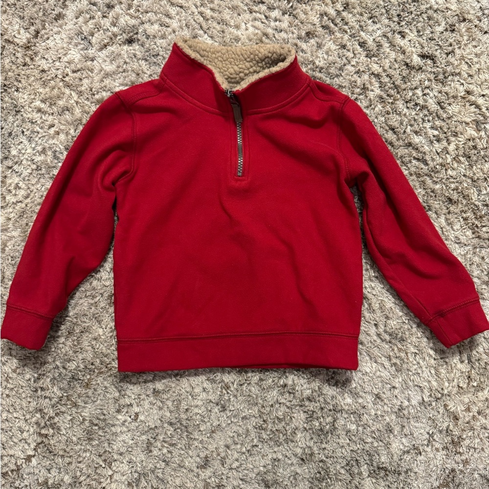 Carter’s Red Quarter Zip Sherpa Collar Pullover 5T